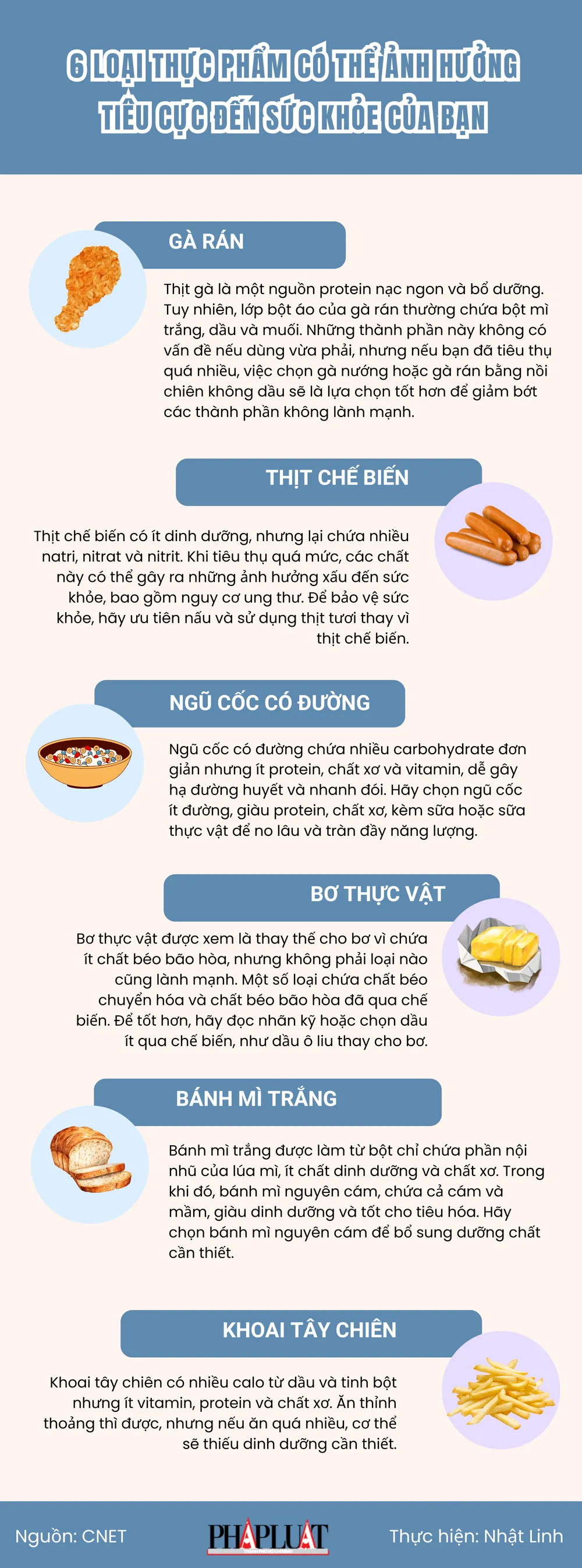 6 loại thực phẩm có thể ảnh hưởng tiêu cực đến sức khỏe của bạn