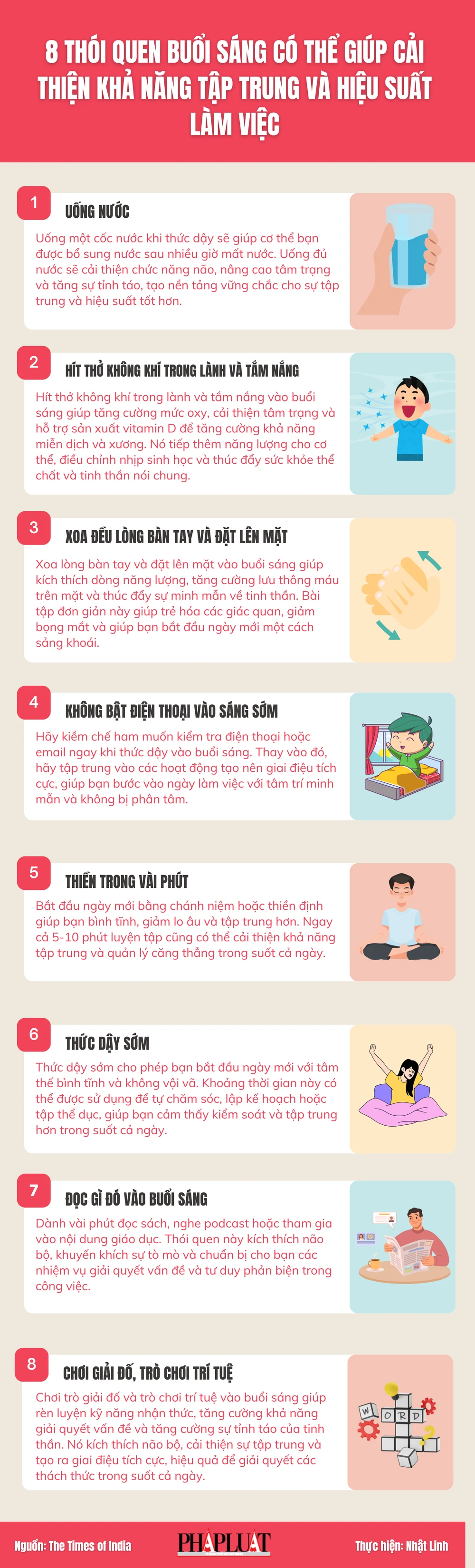 8 thói quen buổi sáng có thể giúp cải thiện khả năng tập trung và hiệu suất làm việc