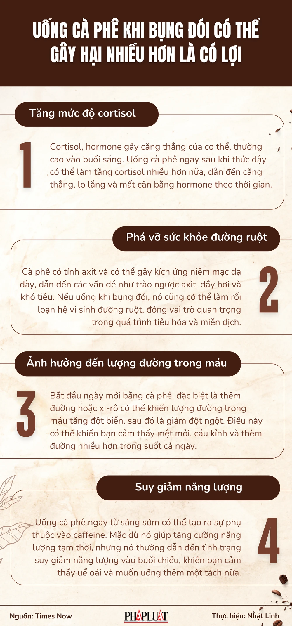 Uống cà phê khi bụng đói có thể gây hại nhiều hơn là có lợi