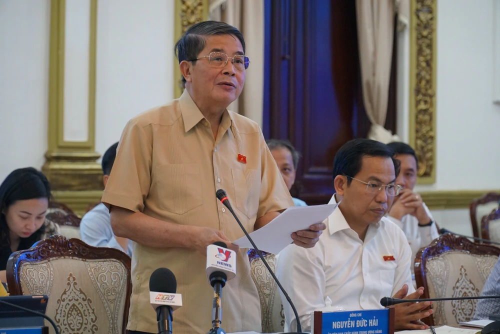 Phó Chủ tịch Quốc hội Nguyễn Đức Hải phát biểu kết luận buổi giám sát. Ảnh: BẢO PHƯƠNG tang-doanh-nghiep-viet-trong-chuoi-cung-ung-toan-cau-1.jpg