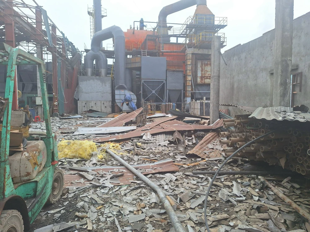 Hiện trường vụ nghi nổ bể ngầm khí gas ở Bắc Ninh. Ảnh: CTV Công ty xảy ra vụ nghi nổ bể ngầm khí gas đã ngừng hoạt động nhiều tháng