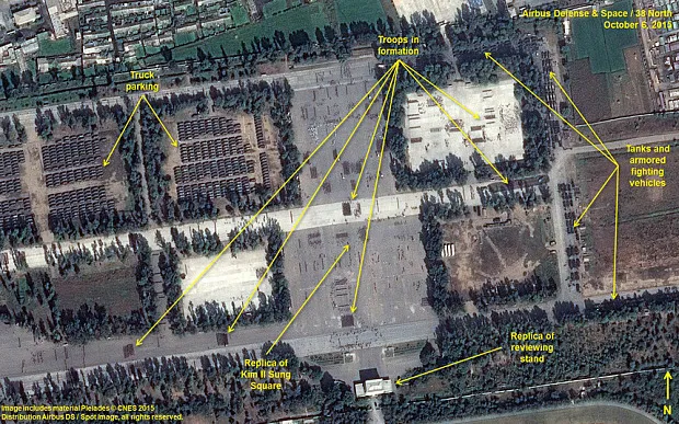 Ảnh vệ tinh 'soi' quy mô diễu binh rầm rộ của Triều Tiên ảnh 1