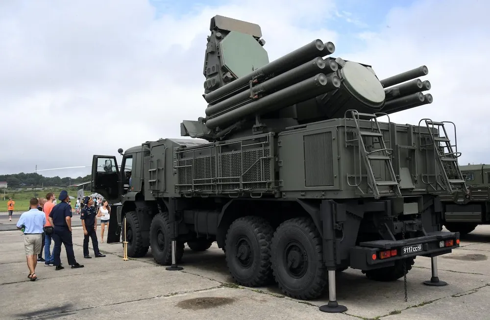 Hệ thống phòng không Pantsir-S của Nga tại Diễn đàn Quân sự-kỹ thuật quốc tế ARMY 2020 ở Vladivostok, Nga. Ảnh: Vitaliy Ankov/SPUTNIK