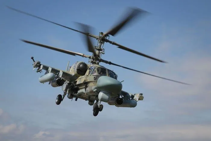 Trực thăng Kamov Ka-52 bay qua vùng Krasnodar của Nga năm 2019. Ảnh: VITALY TIMKIV/AFP/Getty Images