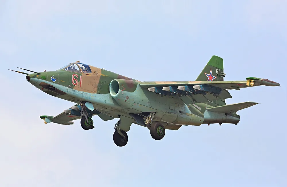 Cường kích Su-25 của Nga. Ảnh: WIKIPEDIA Cường kích Su-25 của Nga. Ảnh: WIKIPEDIA
