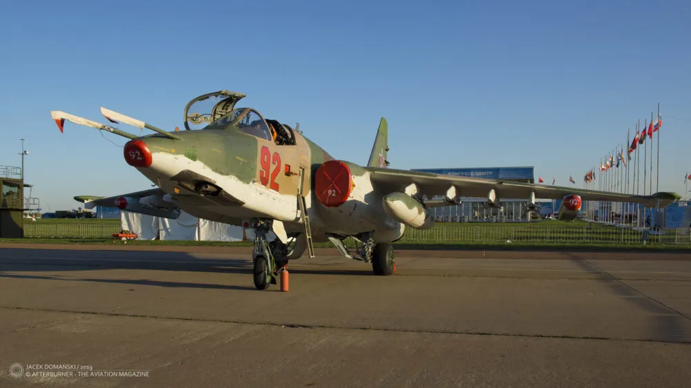 Tiêm kích Su-25SM3 của Nga được trưng bày tại Triển lãm hàng không – vũ trụ quốc tế MAKS-2019. Ảnh: THE AVIATION MAGAZINE Tiêm kích Su-25SM3 của Nga được trưng bày tại Triển lãm hàng không – vũ trụ quốc tế MAKS-2019. Ảnh: THE AVIATION MAGAZINE