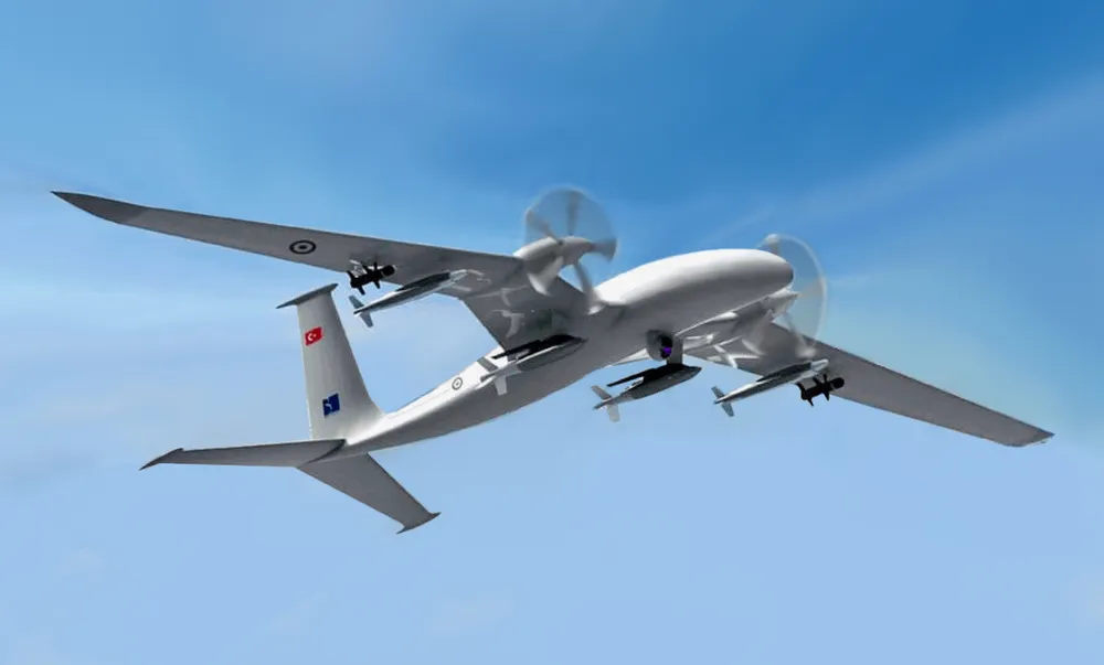 UAV Akinci của Thổ Nhĩ Kỳ. Ảnh: WIKIPEDIA UAV-akinci.jpg