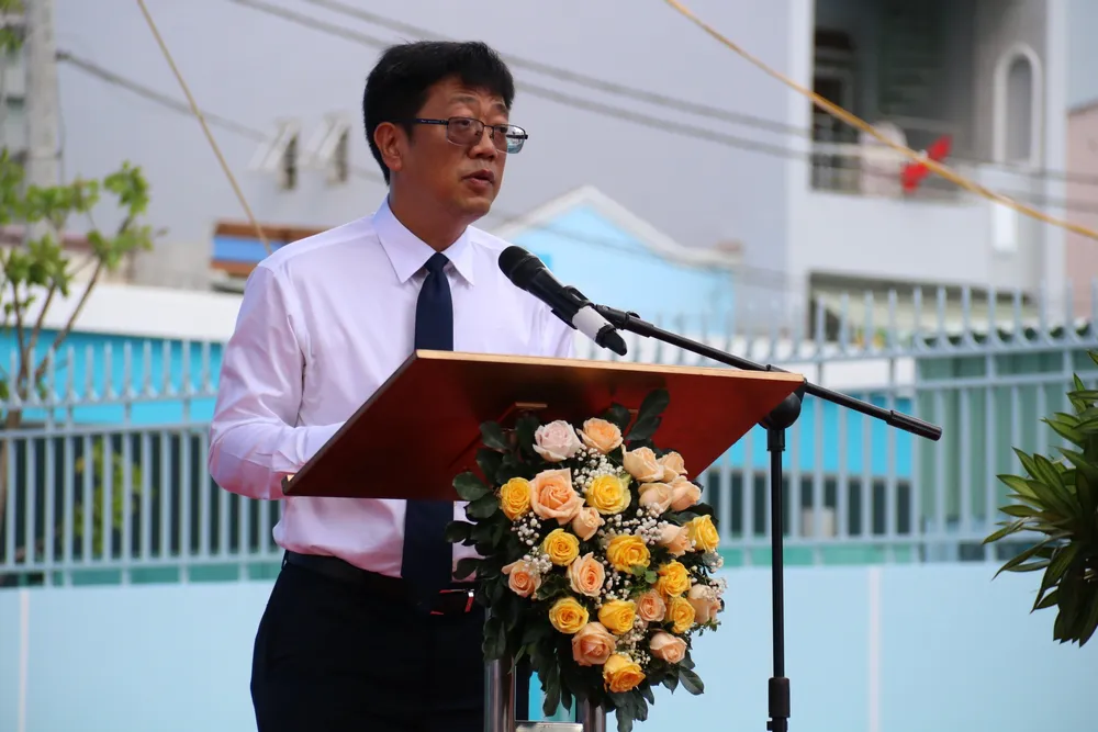 Ông Trần Thanh Tùng - Chủ tịch UBND quận 8 phát biểu. Ảnh: NHƯ NGỌC duong-ta-quang-buu-10.jpg