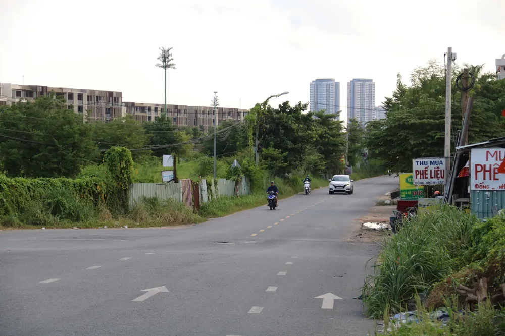 250 m đường chưa thể triển khai do vướng mặt bằng. đường Liên Phường