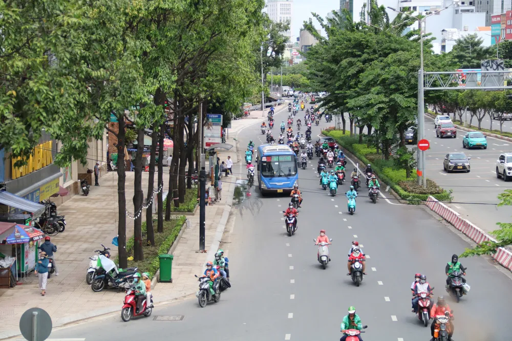 Dự án nâng cấp vỉa hè đường Điện Biên Phủ cơ bản đã hoàn thành. Ảnh: NT đường điện biên phủ