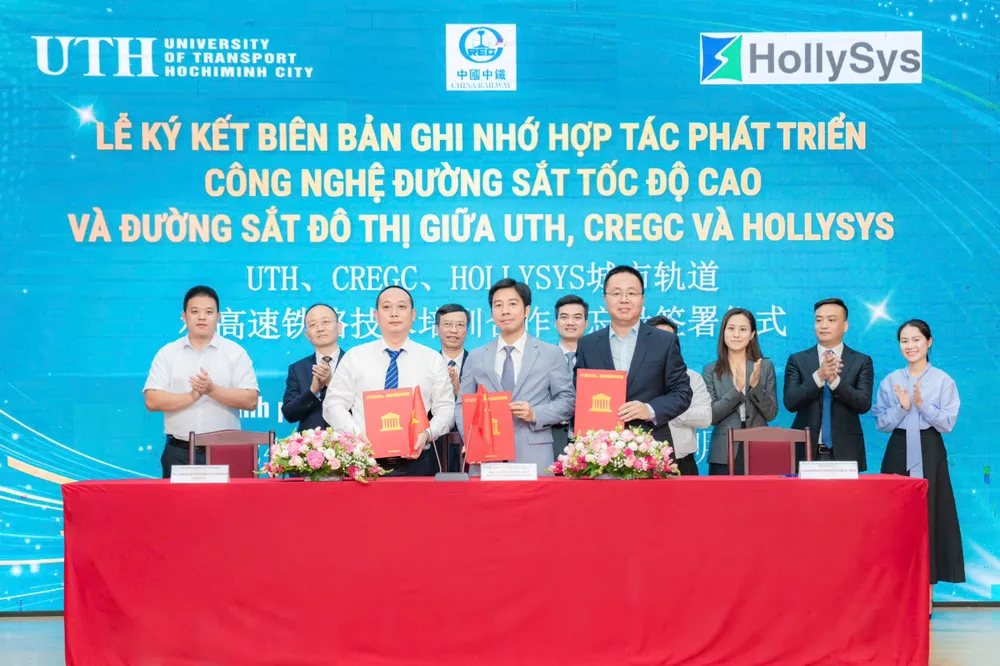 Đại học GTVT TP.HCM, Cục 2 Tập Đoàn Đường sắt Trung Quốc và Tập đoàn Giáo dục & Công nghệ ký Biên bản thỏa thuận hợp tác. duong-sat-toc-do-cao.jpg