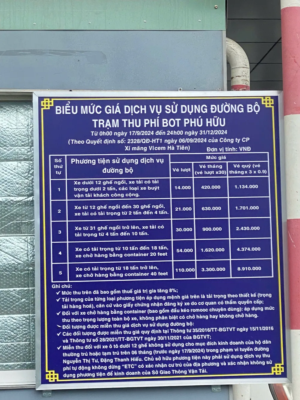 Mức thu phí của trạm BOT Phú Hữu từ 0h ngày 17-9 đến 24h ngày 31-12-2024 BOT-phu-huu-7.jpg