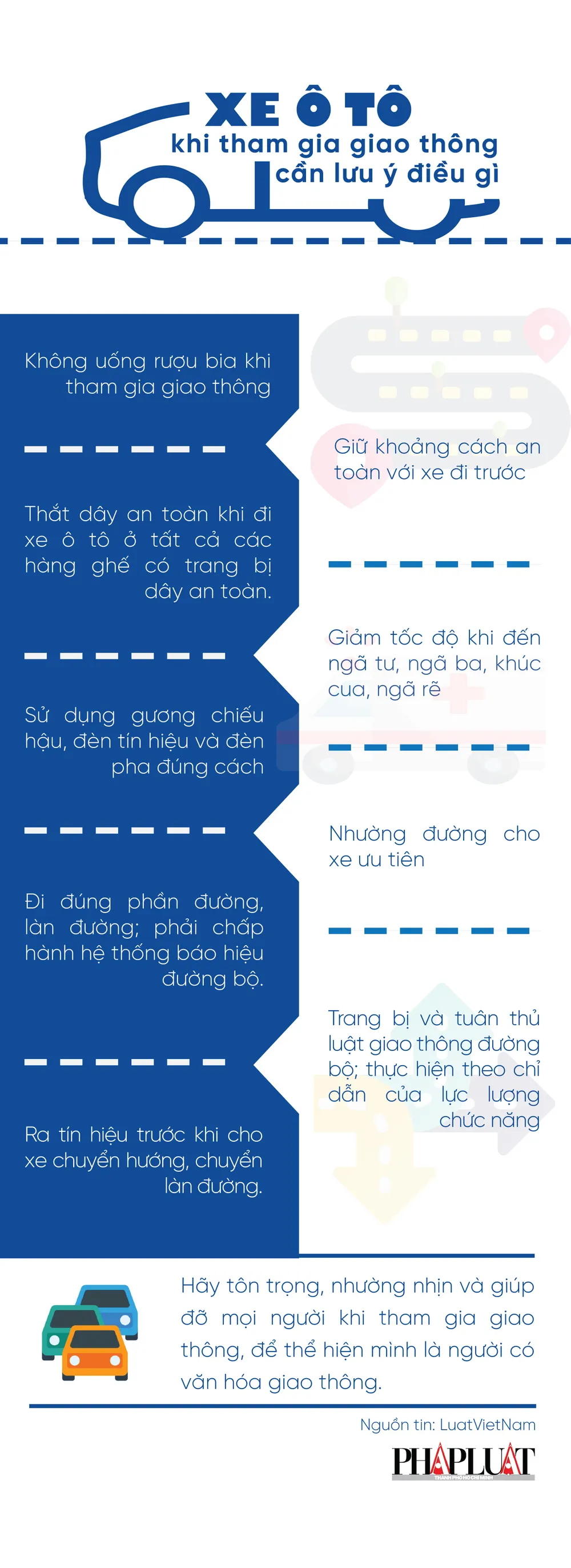 Xe ô tô khi tham gia giao thông cần lưu ý điều gì