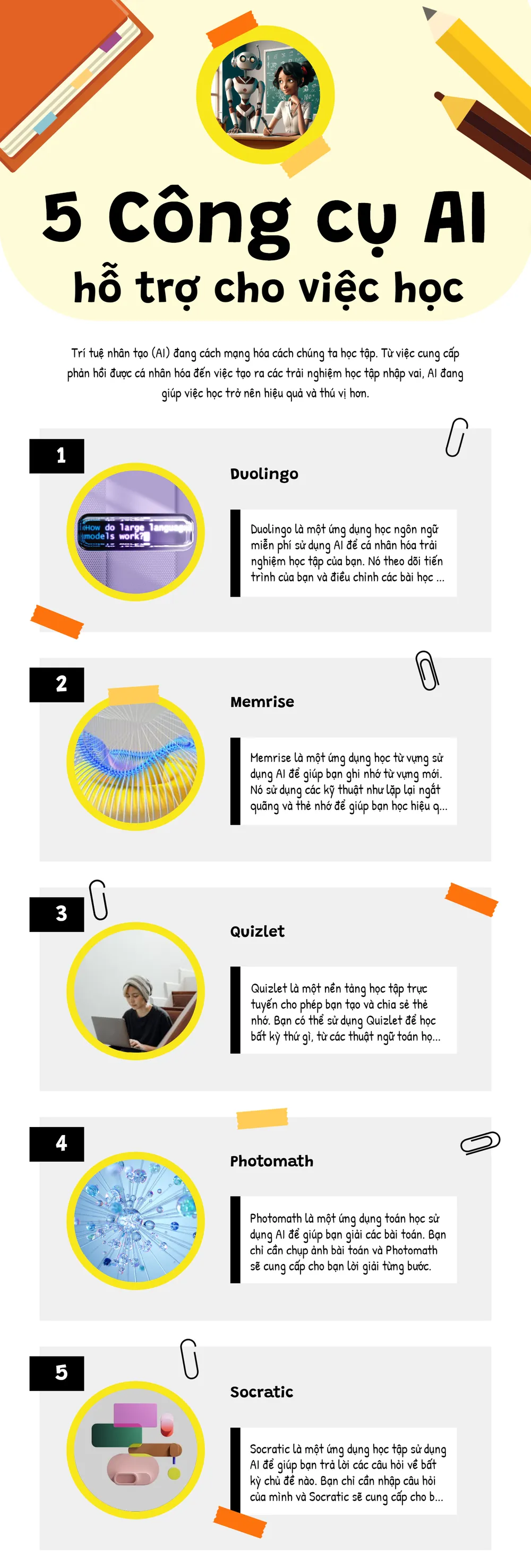 5 Công cụ AI hỗ trợ cho việc học