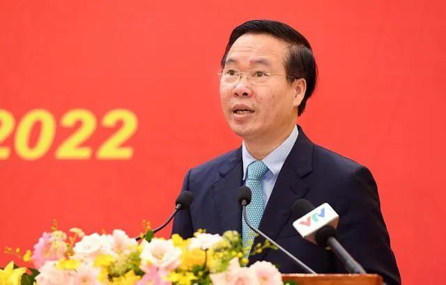 Thường trực Ban Bí thư Võ Văn Thưởng nhấn mạnh một số nội dung có tính thu hoạch và gợi mở để tiếp tục nghiên cứu, làm sâu sắc hơn, thấm nhuần hơn di sản quý báu mà Chủ tịch Hồ Chí Minh để lại. Ảnh: VGP