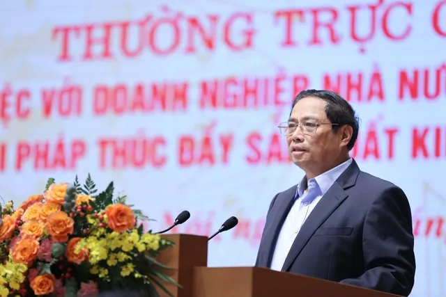 Thủ tướng Phạm Minh Chính chủ trì Hội nghị của Thường trực Chính phủ làm việc với doanh nghiệp Nhà nước. Ảnh: NHẬT BẮC 376518229_3630891940529063_8907266692317715371_n.jpg