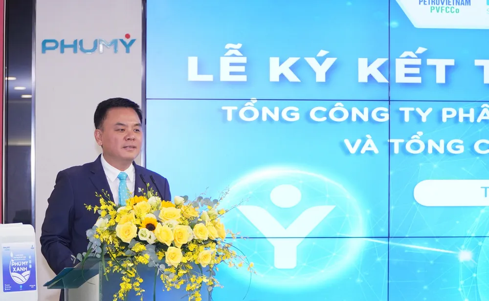 Ông Nguyễn Xuân Hòa - Chủ tịch HĐQT Phú Mỹ phát biểu tại Lễ ký kết - Copy.jpg