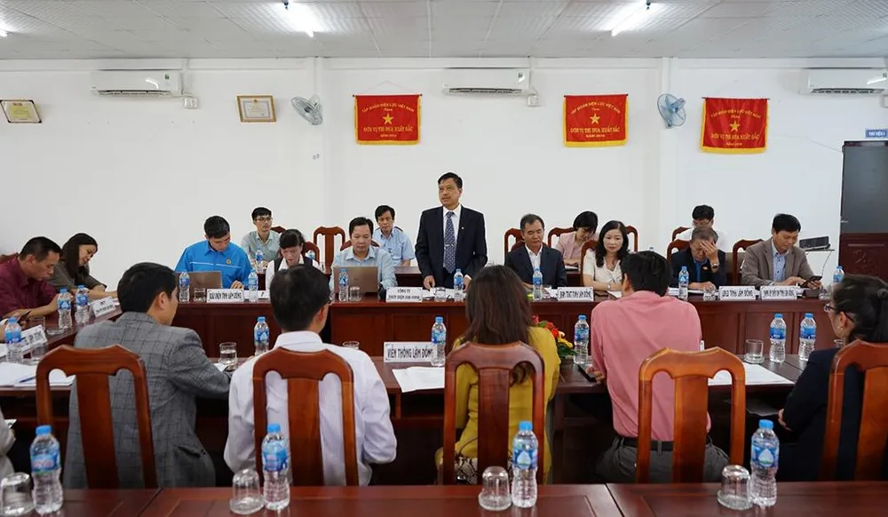 Ông Võ Tăng Lý, Giám đốc Công ty Thủy điện Đại Ninh phát biểu khai mạc hội nghị