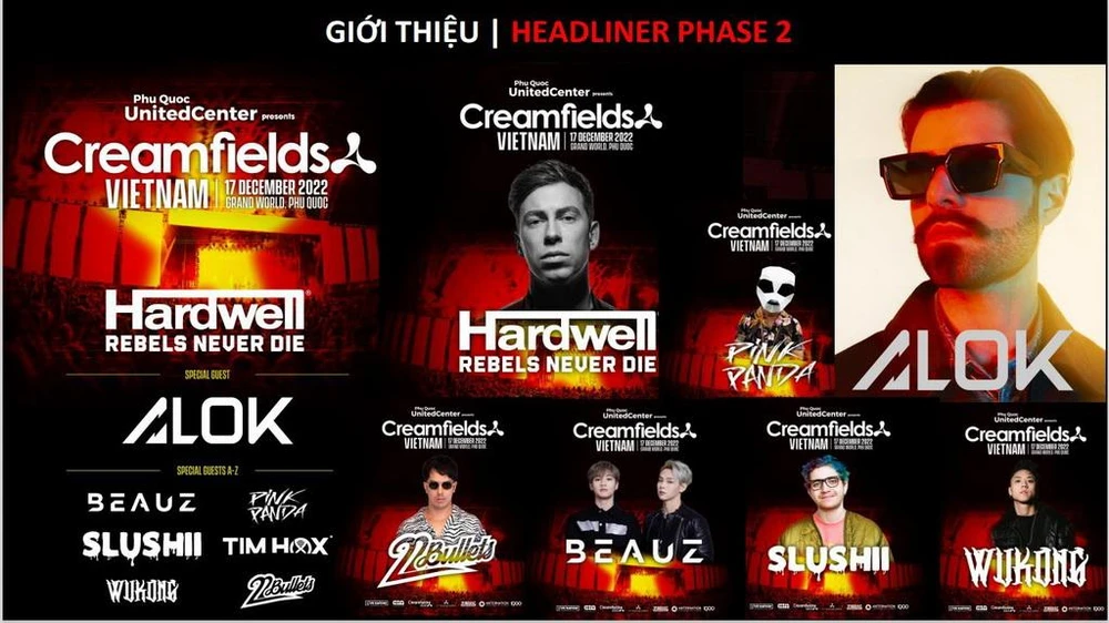 Creamfields Việt Nam công bố các nghệ sĩ quốc tế tham gia biểu diễn vào ngày 17-12 tại Phú Quốc United Center