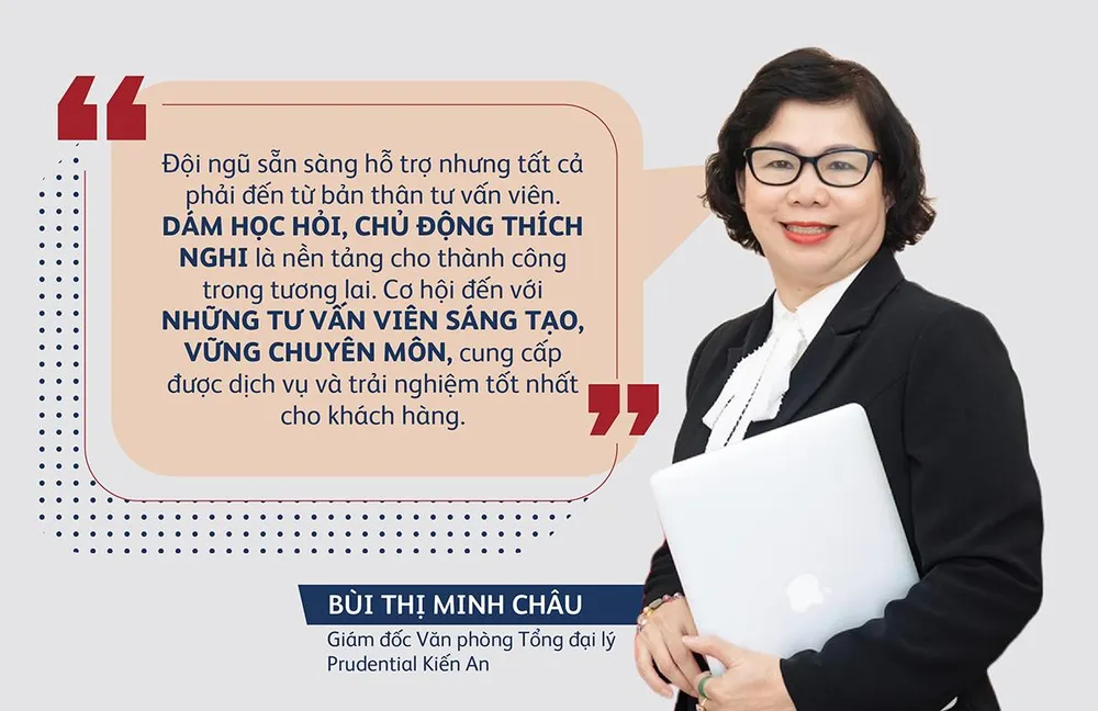 Chị Bùi Thị Minh Châu, GĐ VP Tổng đại lý Prudential Kiến An Chị Bùi Thị Minh Châu, GĐ VP Tổng đại lý Prudential Kiến An