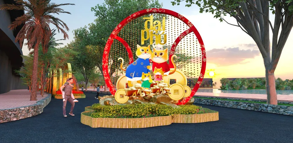 Tiểu cảnh gia đình mèo. Tiểu cảnh gia đình mèo.