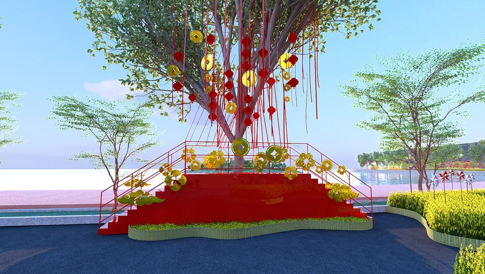 Tiểu cảnh cây điều ước. Tiểu cảnh cây điều ước.