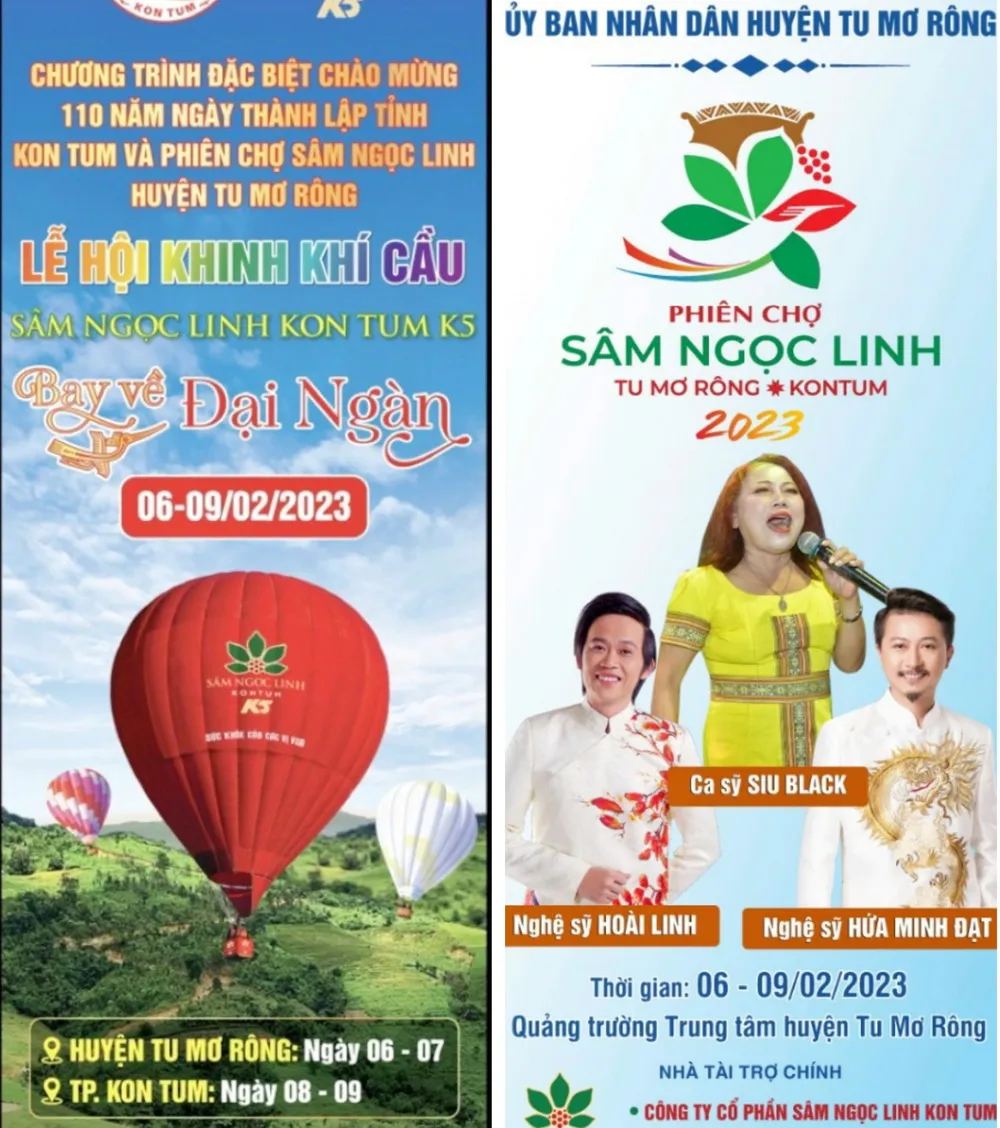 Poster quảng bá phiên chợ sâm Ngọc Linh 2023