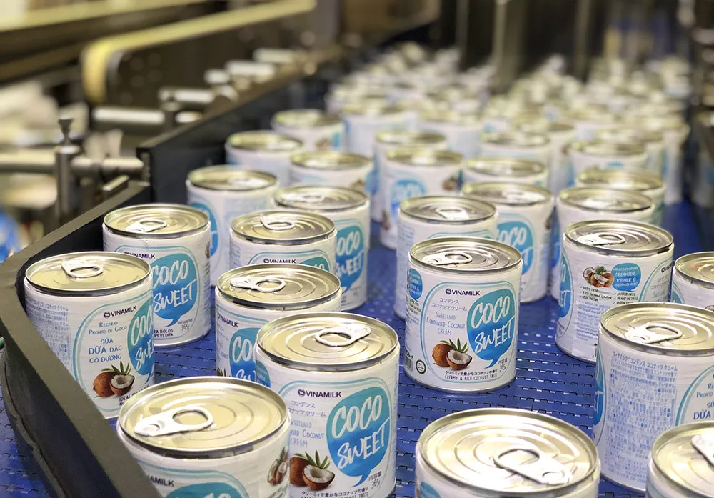 Dây chuyền sản xuất sữa dừa đặc xuất khẩu cho thị trường Nhật Bản.