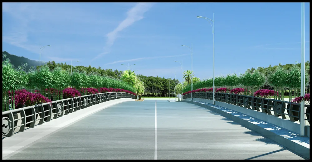 Phối cảnh cầu dẫn vào dự án Khu Công nghệ Môi trường Xanh Long An.