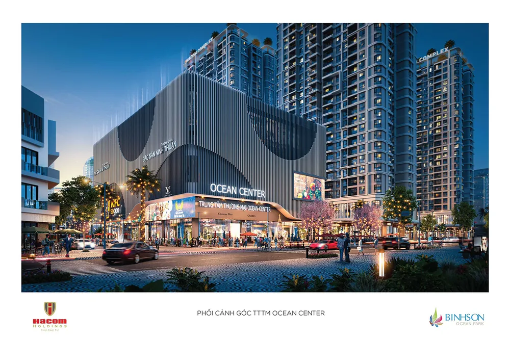 Phối cảnh Trung tâm thương mại Ocean Center của dự án BinhSon Ocean Park.