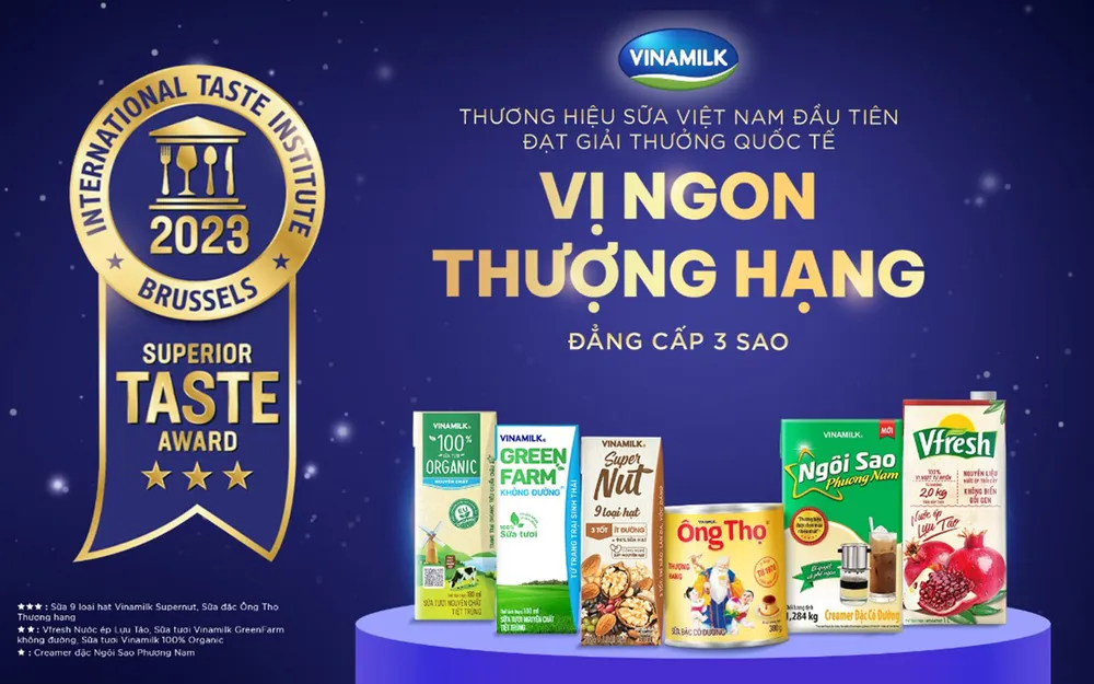 Vinamilk “thắng lớn” tại giải thưởng Vị ngon thượng hạng - Superior Taste Award với loạt sản phẩm được gắn sao bởi các chuyên gia toàn cầu. Vinamilk “thắng lớn” tại giải thưởng Vị ngon thượng hạng - Superior Taste Award với loạt sản phẩm được gắn sao bởi các chuyên gia toàn cầu.