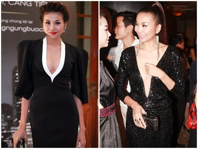 Siêu mẫu Thanh Hằng luôn chứng tỏ đẳng cấp thời trang với những bộ cánh có phong cách riêng. Những năm trước, sự xuất hiện đi kèm váy áo táo bạo giúp cô ghi dấu ấn về hình tượng chân dài ăn mặc thời thượng nhất showbiz. Nữ giám khảo Vietnam's Next Top Model 2013 từng là người dẫn đầu trào lưu diện áo cổ chữ V khoét sâu. Hình tượng chân dài phong cách được cô duy trì thành công cho đến thời điểm này.