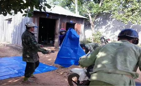 Hiện trường nơi xảy ra người chồng đổ xăng đốt vợ đến chết