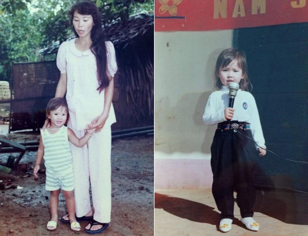 Tuổi thơ của Khởi My gắn liền với những bộ quần áo cũ mà bố mẹ cô đi xin được vì gia cảnh nhà cô nghèo nhất xóm thời ấy. Bố mẹ nữ ca sĩ đều là lao động chân tay đã cố gắng thắt lưng buộc bụng để con gái không cảm thấy mặc cảm với bạn bè. 