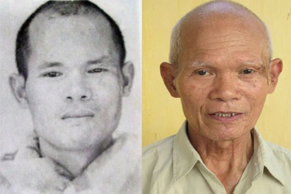 Nguyễn Trung Nghĩa (trái) khi bị truy nã và (phải) lúc mới bị bắt.