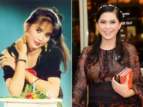 Thủy Tiên thuở còn đóng "Vị đắng tình yêu" (trái) và nay khi đã là một doanh nhân. Thủy Tiên thưở còn đóng 'Vị đắng tình yêu' (trái) và nay khi đã là một doanh nhân. Bà cũng chính là mẹ chồng Hà Tăng.