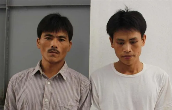 Mạnh và Quân tại công an huyện Diễn Châu. Mạnh và Quân tại công an huyện Diễn Châu.