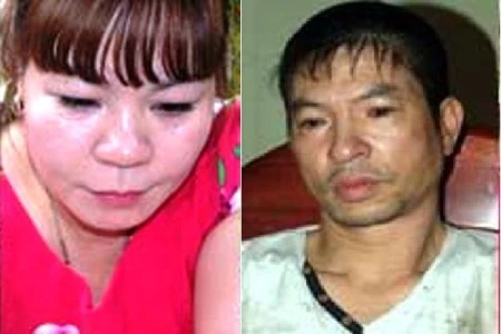 Hai đối tượng Tân và Quỳnh bị lực lượng chức năng bắt giữ