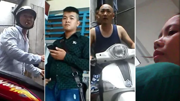 Bà Hà, Dũng "trọc", Nhật và Dừa (từ phải qua)- những nhân vật điều hành, tham gia đường dây buôn thận mà phóng viên đã tiếp cận - Ảnh: H.Lộc Bà Hà, Dũng "trọc", Nhật và Dừa (từ phải qua)- những nhân vật điều hành, tham gia đường dây buôn thận mà phóng viên đã tiếp cận - Ảnh: H.Lộc