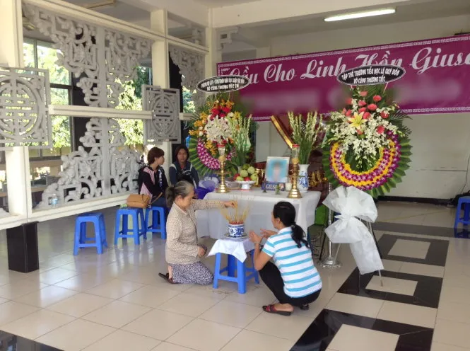 Lễ tang của G.B được tổ chức tại Nhà tang lễ Gò Vấp - Ảnh: L.T Lễ tang của G.B được tổ chức tại Nhà tang lễ Gò Vấp - Ảnh: L.T