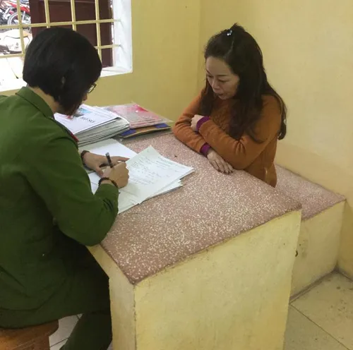 Đối tượng Ninh tại cơ quan công an