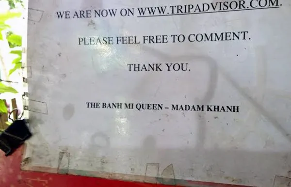 Bánh mì Madam Khanh được xếp hạng thứ 7 của TripAdvisor về các món ngon ở Hội An