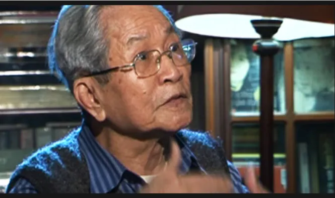 NSND Đình Quang trong một phim tư liệu về cuộc đời ông của kênh ANTV.