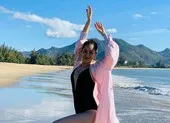 Sao Việt nghỉ lễ khoe dáng gợi cảm trên bãi biển ảnh 16 Nữ hoàng dancesport Khánh Thi khoe dáng trên biển