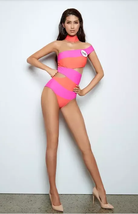 Kiều Nhung từng thi Hoa hậu Hoàn vũ Việt Nam 2017.