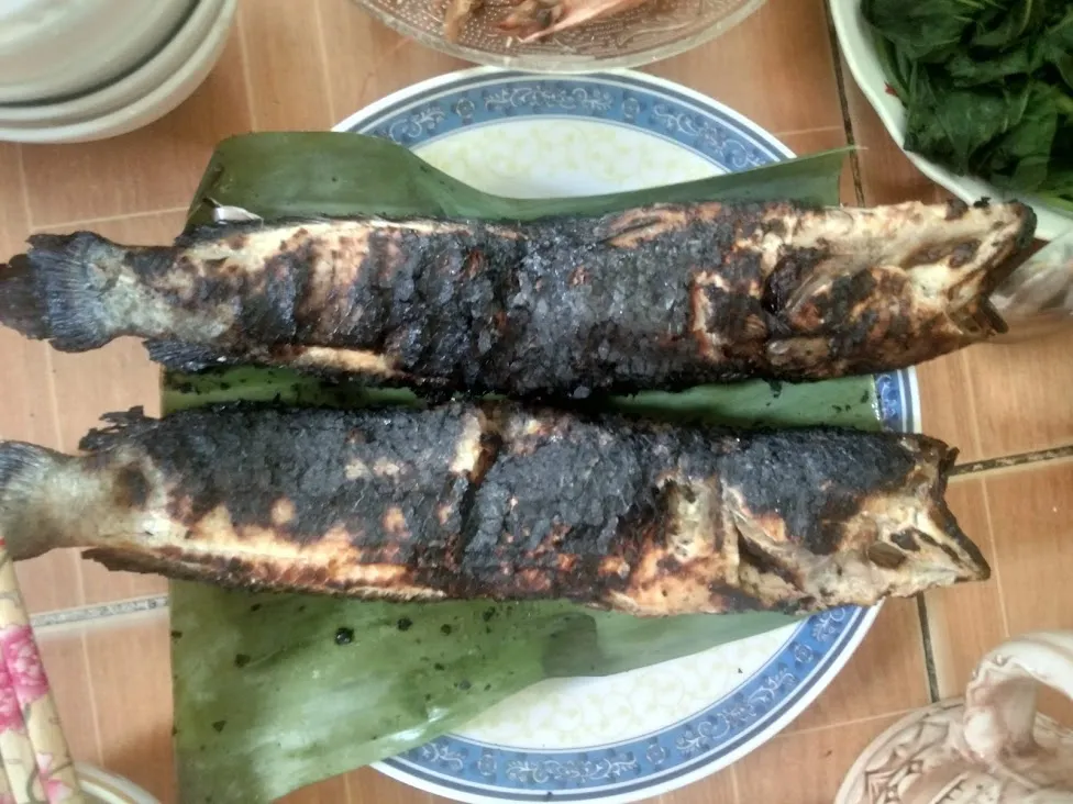 Cá lóc nướng trui - lễ vật không thể thiếu trong ngày cúng Thần Tài - Thần đất. Ảnh: LÊ THUẬN Cá lóc nướng trui - lễ vật không thể thiếu trong ngày cúng Thần Tài - Thần đất. Ảnh: LÊ THUẬN