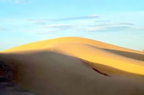 Đồi cát Nam Cương hay như cách gọi dân dã của người Ninh Thuận là “Động Nam Cương”. Ảnh: NÚI XANH