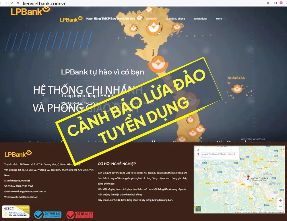 LPBank cảnh báo lừa đảo tuyển dụng. LPBank cảnh báo lừa đảo tuyển dụng.jpg