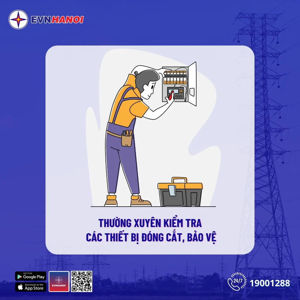 EVNHANOI khuyến cáo dùng điện an toàn, giảm thiểu nguy cơ cháy nổ.png
