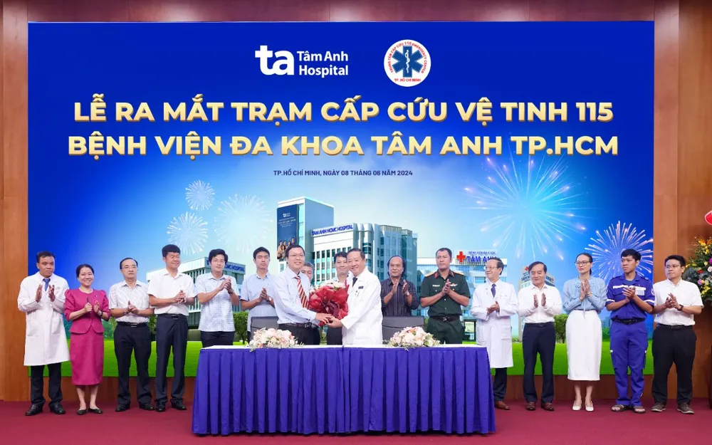 Trạm cấp cứu vệ tinh 115 giúp đội ngũ y tế tiếp cận nhanh chóng với người bệnh, rút ngắn thời gian vàng cấp cứu; đáp ứng nhu cầu cấp cứu ngoại viện, đặc biệt là người dân trên địa bàn quận Tân Bình, khu vực sân bay Tân Sơn Nhất và các vùng lân cận. Ảnh: BVĐK Tâm Anh Bệnh viện Tâm Anh đóng góp năng lực cấp cứu đột quỵ cho TP.HCM.png